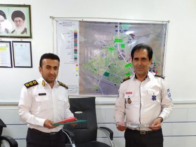دیدار رئيس اورژانس ۱۱۵ شهرستان بهمئی با رئیس پلیس راهور + جزئیات